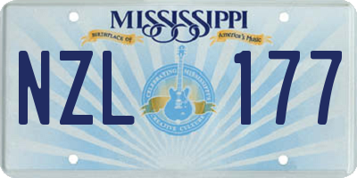 MS license plate NZL177