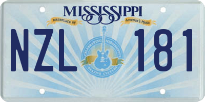 MS license plate NZL181