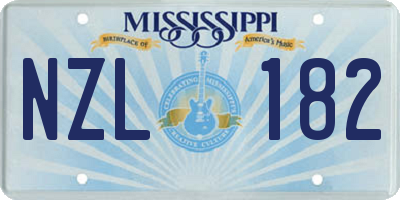 MS license plate NZL182
