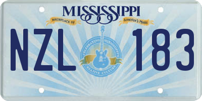 MS license plate NZL183