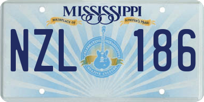 MS license plate NZL186