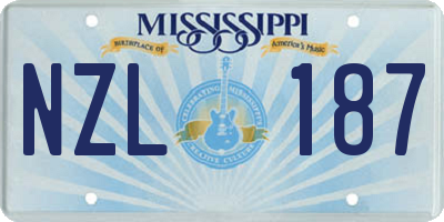 MS license plate NZL187