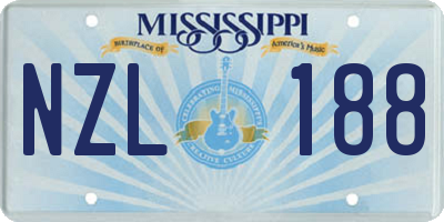 MS license plate NZL188