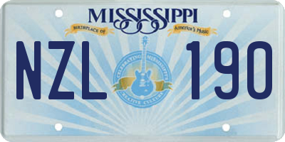 MS license plate NZL190