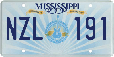 MS license plate NZL191