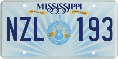 MS license plate NZL193