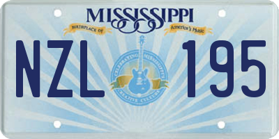 MS license plate NZL195