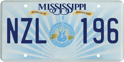 MS license plate NZL196
