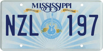 MS license plate NZL197