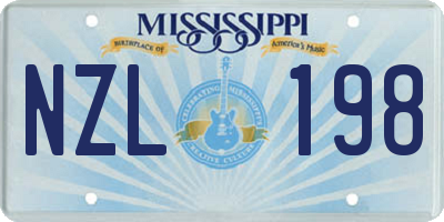 MS license plate NZL198