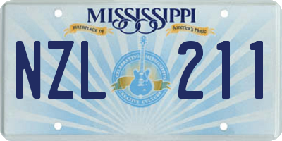 MS license plate NZL211