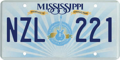 MS license plate NZL221