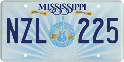 MS license plate NZL225
