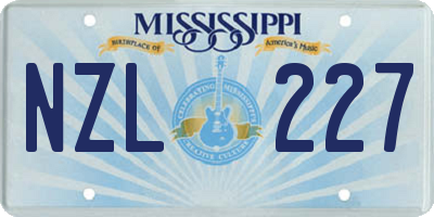 MS license plate NZL227