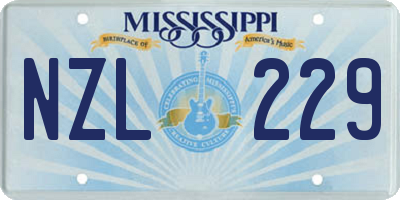 MS license plate NZL229