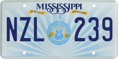 MS license plate NZL239
