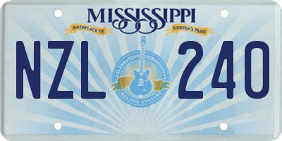 MS license plate NZL240