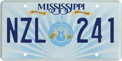 MS license plate NZL241