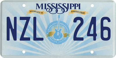 MS license plate NZL246