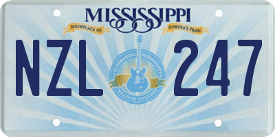 MS license plate NZL247