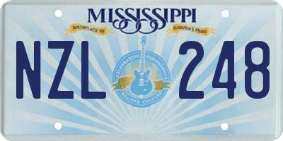 MS license plate NZL248