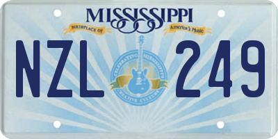 MS license plate NZL249