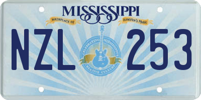 MS license plate NZL253