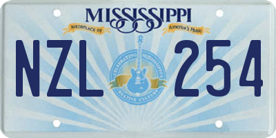 MS license plate NZL254