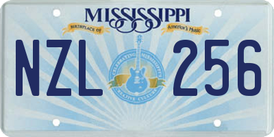 MS license plate NZL256