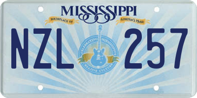 MS license plate NZL257