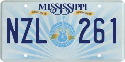 MS license plate NZL261
