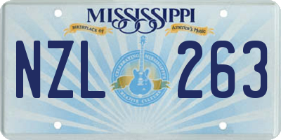 MS license plate NZL263