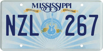 MS license plate NZL267
