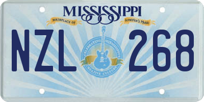 MS license plate NZL268