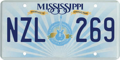 MS license plate NZL269