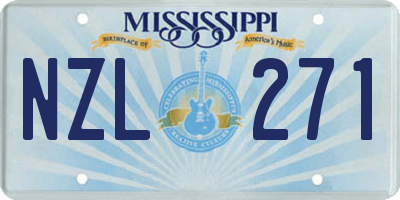 MS license plate NZL271