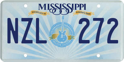 MS license plate NZL272