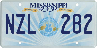 MS license plate NZL282