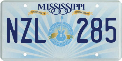 MS license plate NZL285