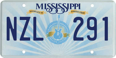 MS license plate NZL291