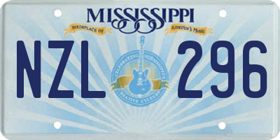 MS license plate NZL296