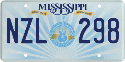 MS license plate NZL298