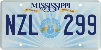MS license plate NZL299