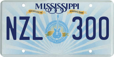 MS license plate NZL300