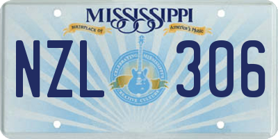 MS license plate NZL306
