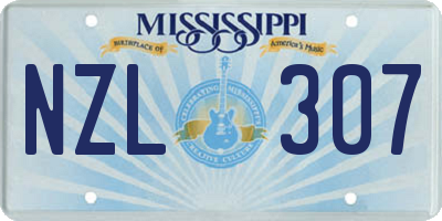 MS license plate NZL307