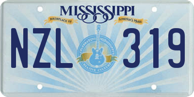 MS license plate NZL319
