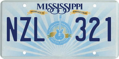 MS license plate NZL321