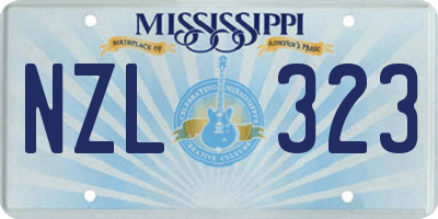 MS license plate NZL323