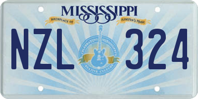 MS license plate NZL324